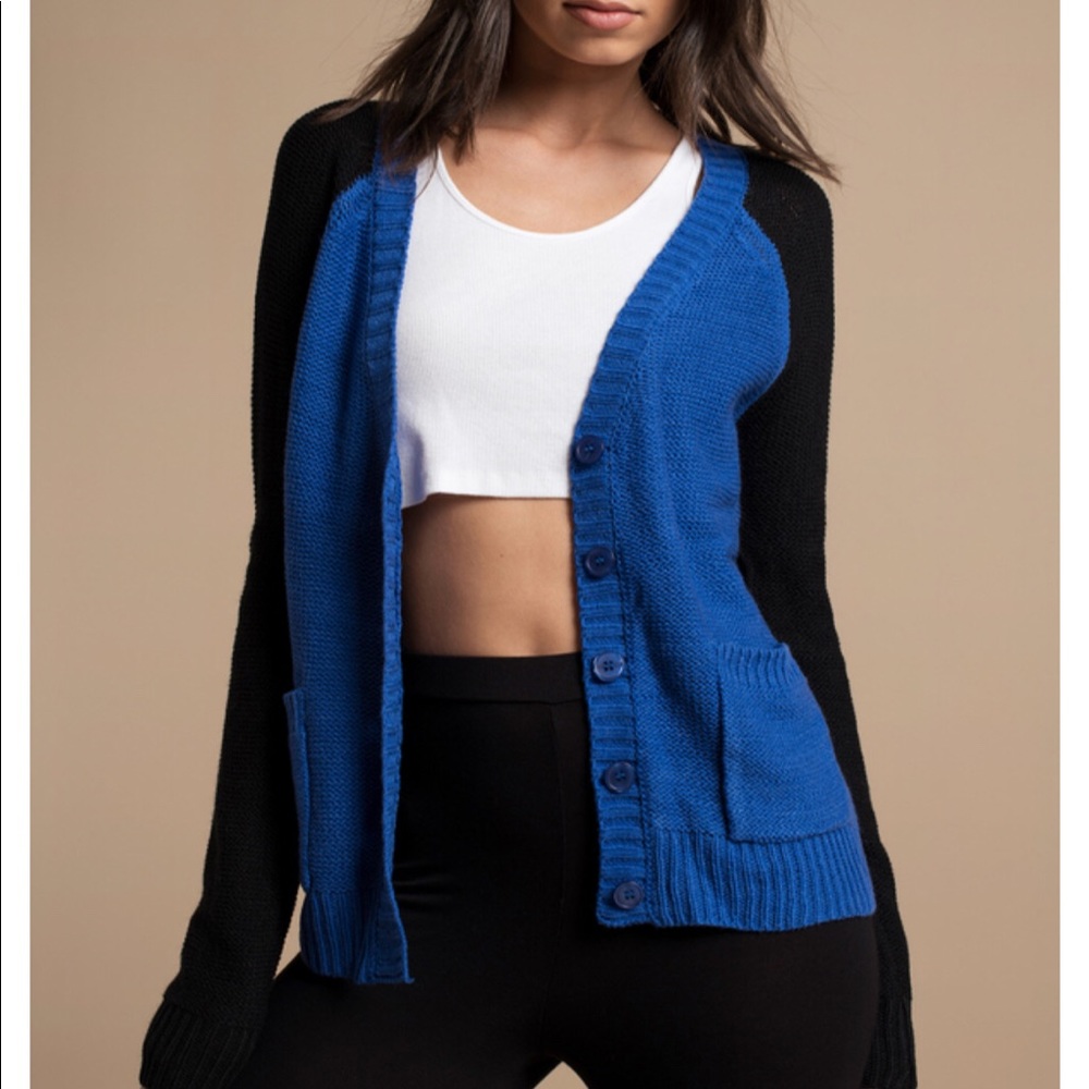 Tobi Blue and black Cardigan